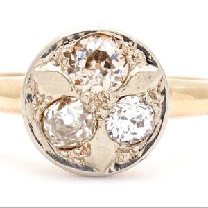 French Retro gold Old Mine & Old European Diamonds